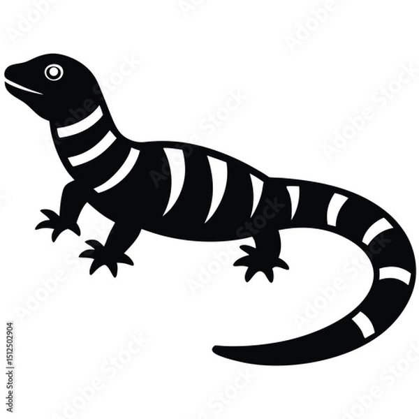 Obraz Printable vector illustration of sanda lizards, Lizard vector, Silhouette Vector Illustration of a Sanda Lizard, Creepy Crawly Lizard, Sanda Vector Set, Minimalist Black Sanda Lizard Silhouette. Sanda