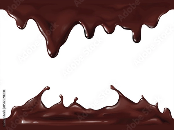 Obraz Melted chocolate seamless texture isolated on white background