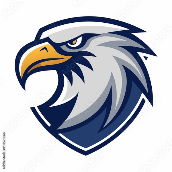 Obraz Clean eagle with bold navy and silver shapes vector illustration