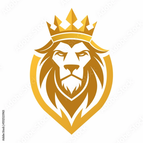 Obraz King lion with royal crown elements vector illustration