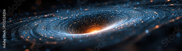 Fototapeta A vibrant vortex of glowing data spirals into a luminous core, evoking the mysteries of space and technology