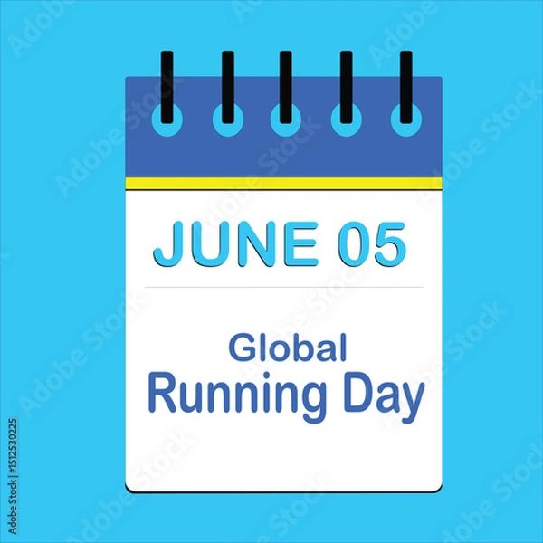 Fototapeta June 05 Global Running Day Vector Calendar Design