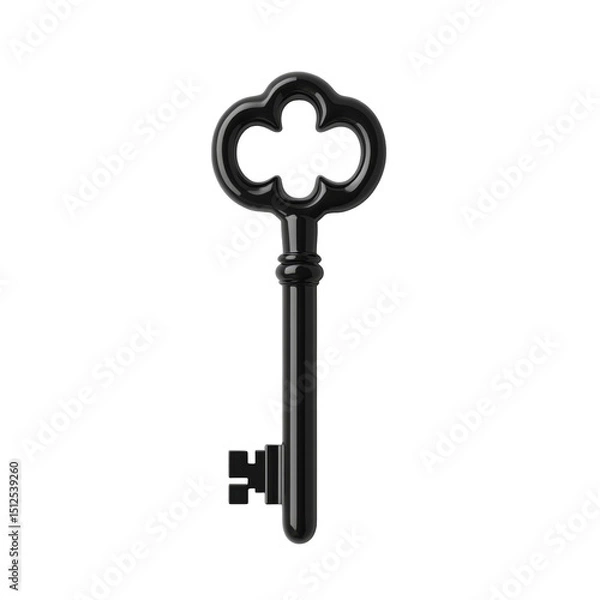 Fototapeta Key with elegant design and classic shape in sleek black finish for style and functionality