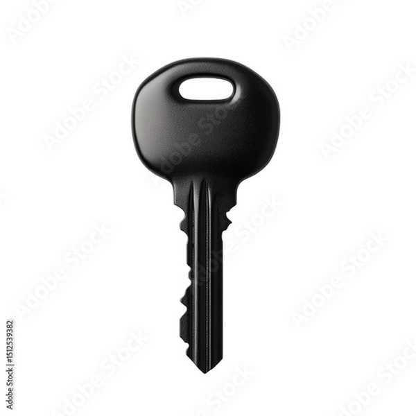 Fototapeta Black key with simple design on plain background reflects minimalist style and functionality