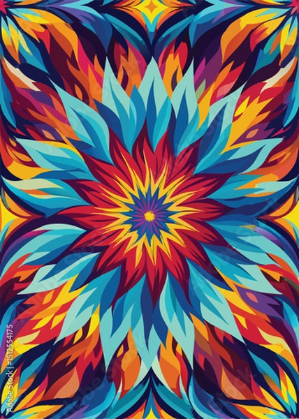 Obraz abstract colorful background with flowers fire style