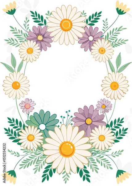 Obraz daisy flower frame for nice words