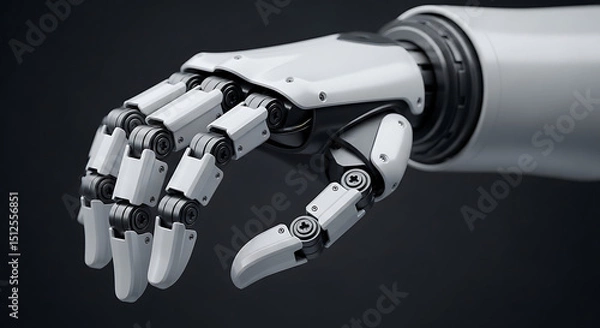 Fototapeta Robotic hand showcasing advanced engineering and intricate design features