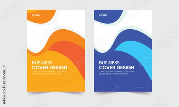 Obraz annual report cover vector background. customizable report cover page vector. cover background