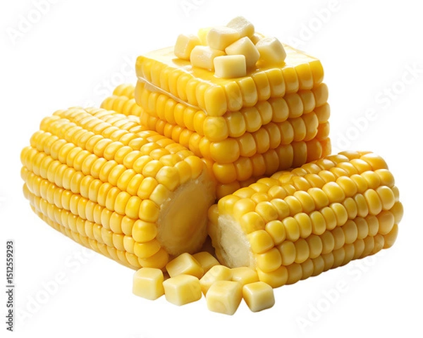 Obraz Boiled Corn Kernels with Melting Butter