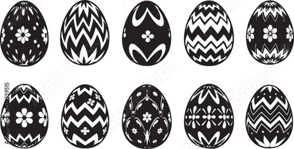 Obraz set of easter eggs vector icons