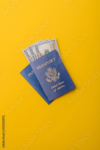 Obraz US passport for travelling, flying and doing business. USA document, id