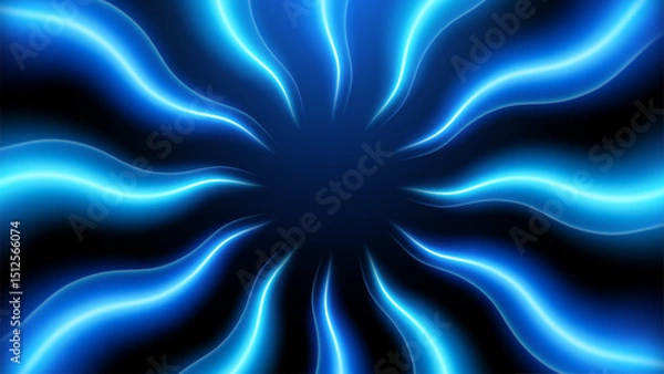 Obraz Swirl Blue Light Trails, Long Time Exposure Motion Blur Effect, Vector Illustration