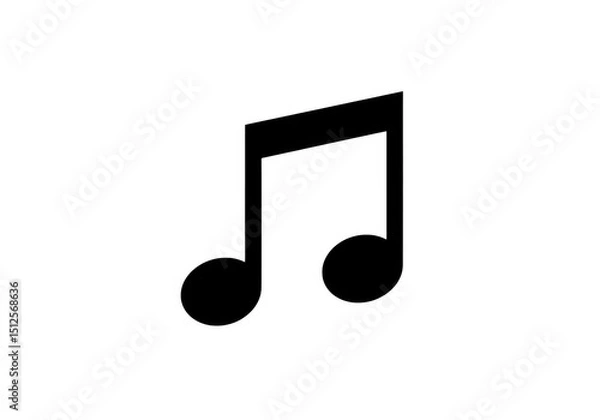 Fototapeta Music note eighth symbol icon vector graphic design element art