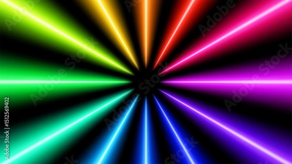 Obraz Big Colorful Light Trails, Long Time Exposure Motion Blur Effect, Vector Illustration