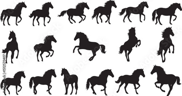 Obraz horse silhouettes collection