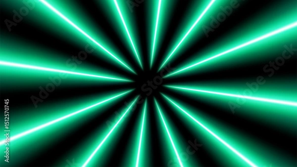 Obraz Big Turquoise Light Trails, Long Time Exposure Motion Blur Effect, Vector Illustration