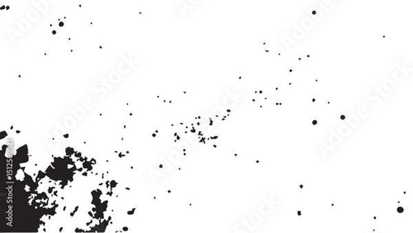Fototapeta Grunge ink splash dots grained texture on white background. Ink splashes seamless pattern. Black and white spray texture.

