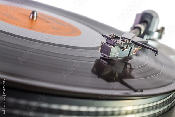 Obraz On the turntable playing record