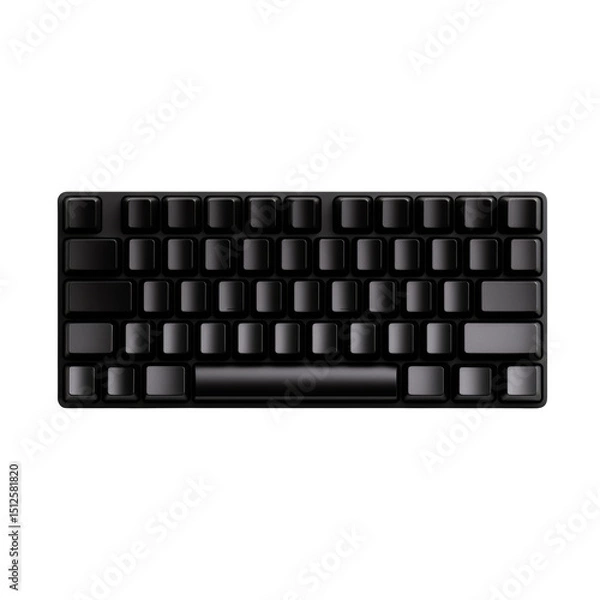 Fototapeta Keyboard features compact black design with tactile switches and minimalistic aesthetic style