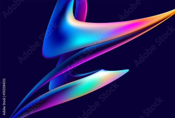 Obraz Abstract background of fluid iridescent shape. Elegant vector wallpaper.