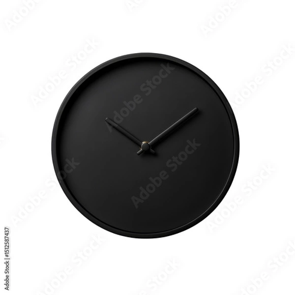 Fototapeta Clock with a sleek black design and minimalistic style for modern timekeeping and decoration