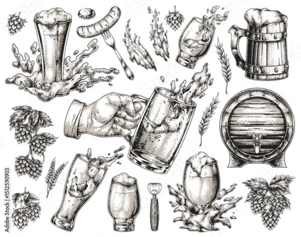 Obraz Celebration of beer and brewing traditions in art