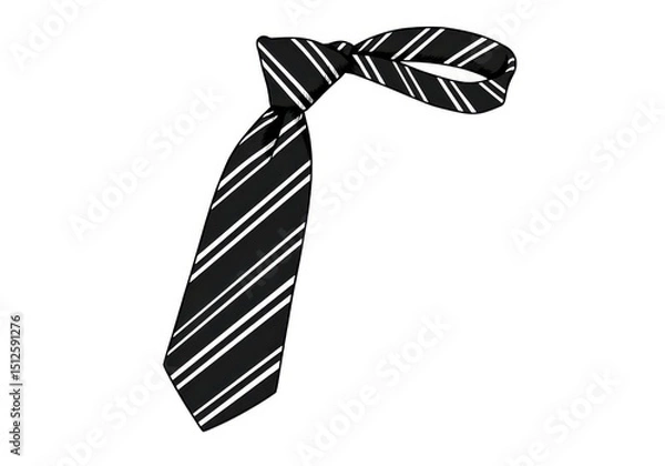 Fototapeta Striped tie illustration for fashion accessory and style guide