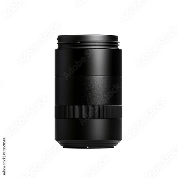 Fototapeta Camera lens with smooth black finish and simple design focused on precision and clarity