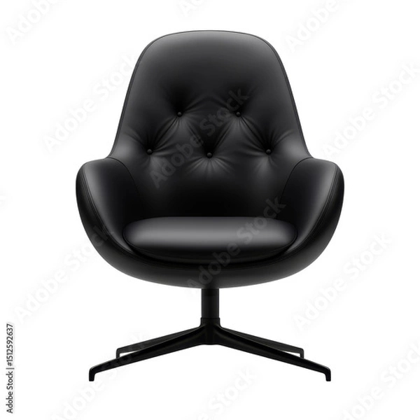 Fototapeta Chair with smooth upholstery and comfortable armrests featuring modern design elements