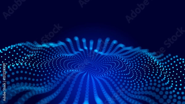 Fototapeta 3d abstract web with intertwining lines and dots. Digital technologies - big data research.