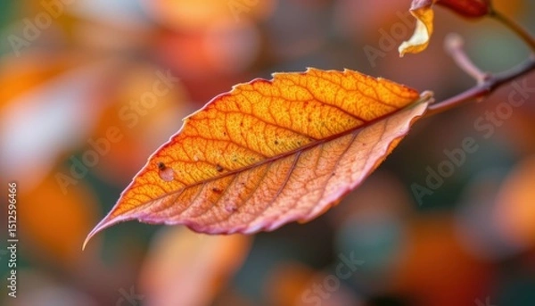 Obraz Captivating Autumn Leaves in Nature Close-Up Photography Vibrant Colors Artistic Inspiration