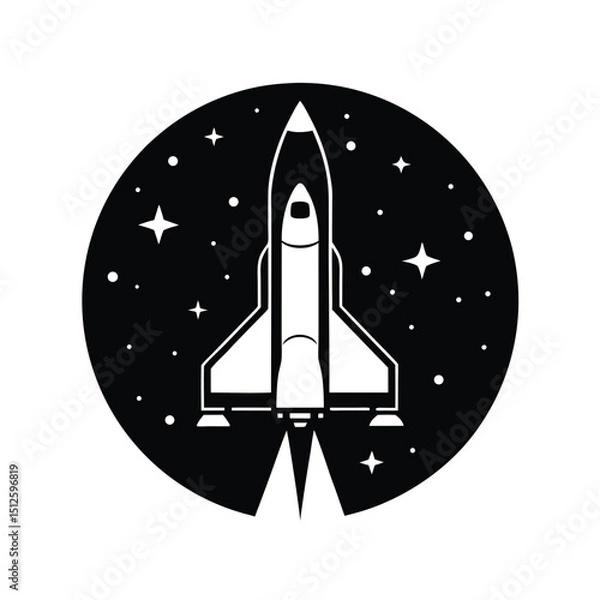 Fototapeta Space Shuttle Orbiter Silhouette vector art illustration
