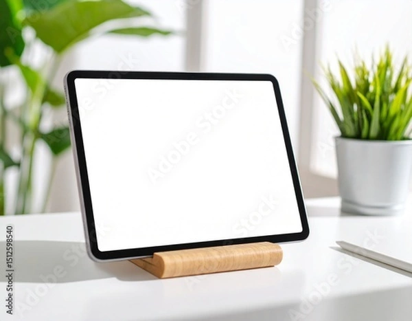 Obraz Large tablet on desk in minimal setting