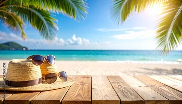 Obraz 夏モチーフの爽やかな背景素材3