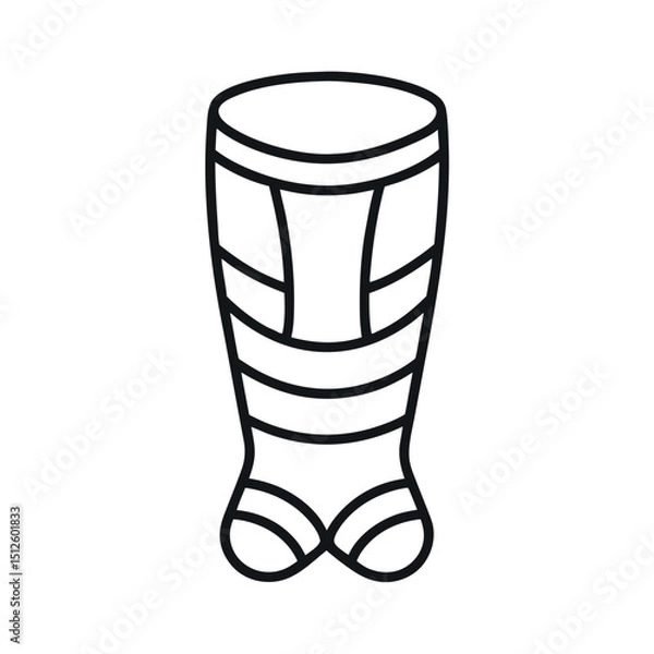 Fototapeta Protective Shin Guard Line Art Vector Icon