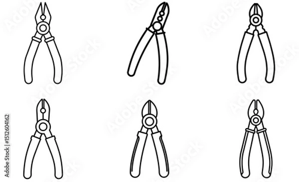 Obraz Vector Illustration of Different Types of Pliers
