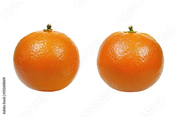 Obraz Two ripe mandarin oranges isolated on transparent background