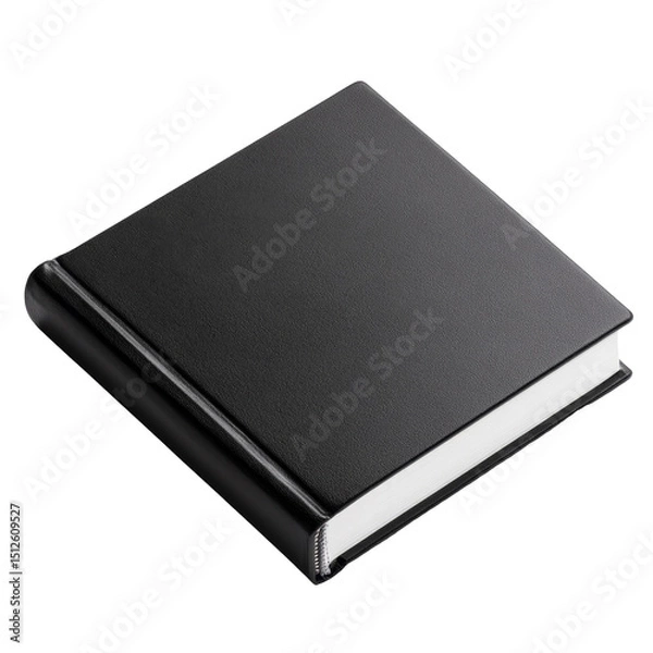 Fototapeta Book with plain black cover displaying simple clean design and classic hardback format