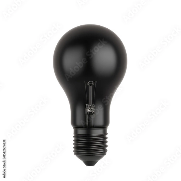 Fototapeta Bulb black lighting element with modern design for energy efficient illumination needs