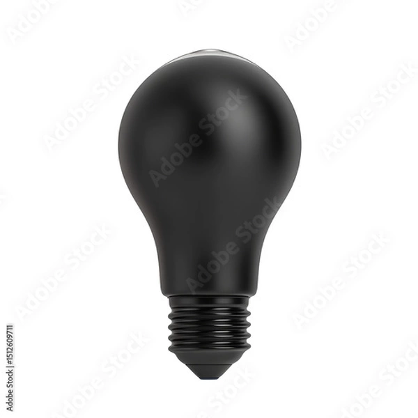 Fototapeta Bulb featuring smooth black surface and unique color design with standard screw base