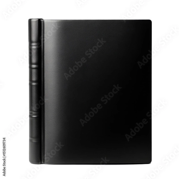 Fototapeta Book cover black hardback simple design minimalist style front view focused lighting