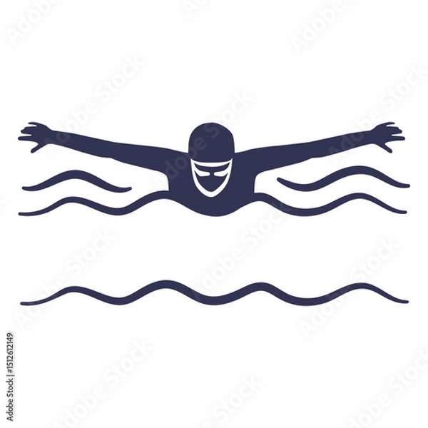 Fototapeta Swimmer character filled stroke