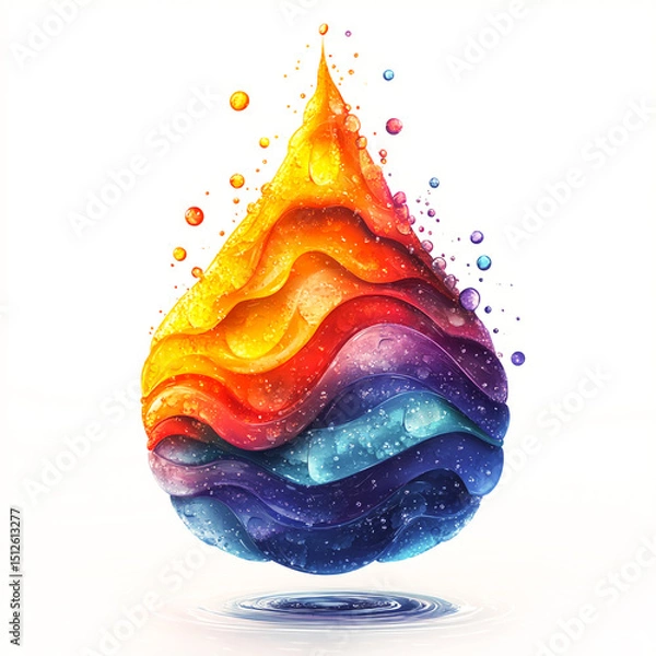 Fototapeta Vibrant Rainbow Water Droplet A Colorful and Fluid Abstract