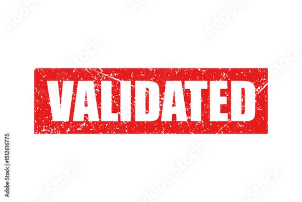 Fototapeta Validated - red stamp on white background