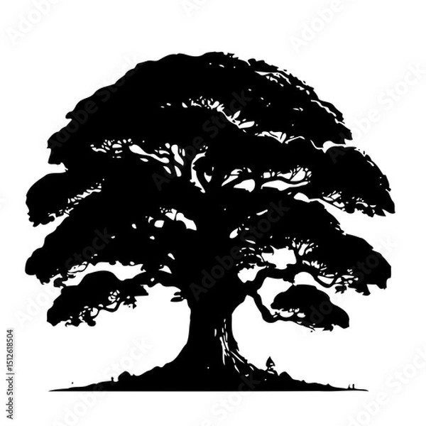 Obraz Majestic Tree Silhouette Vector Illustration