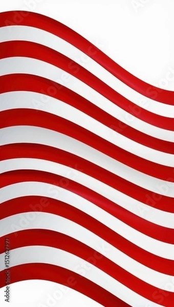 Fototapeta Red and white stripes isolated on white background