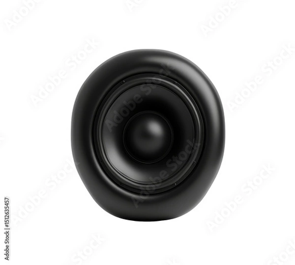 Fototapeta Speakers in black with circular shape show modern design and high audio performance