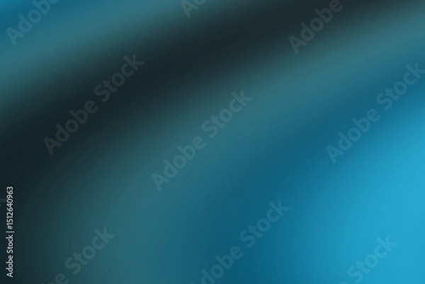 Fototapeta Teal blue gradient blur background with dark edges, ocean-inspired abstract texture for professional presentations and web design