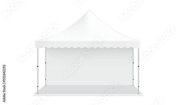 Fototapeta Canopy Tent Mockup, Front View, Isolated On White Background. Vector Illustration