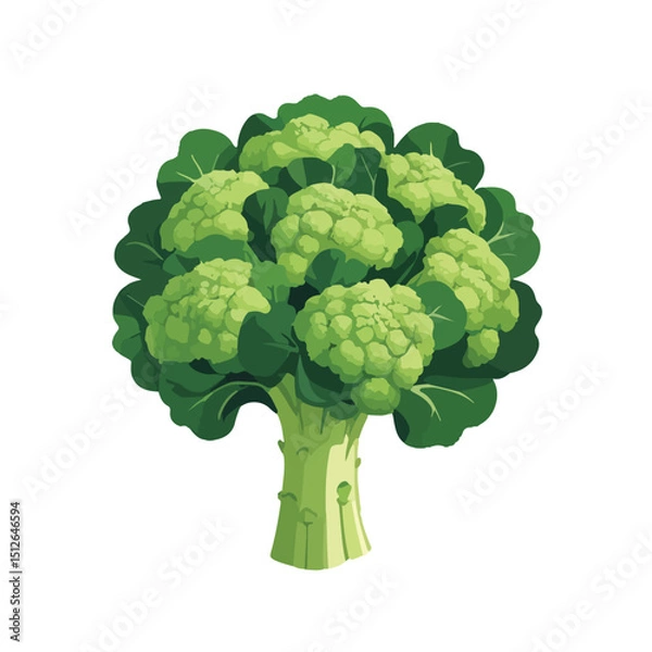 Obraz broccoli on a white background